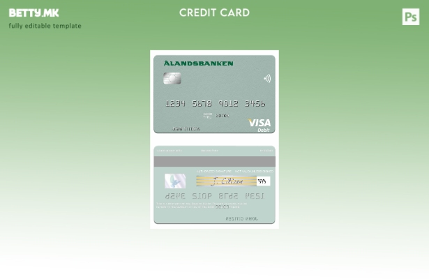 Модерен стил Шаблон за виза за дебитна картичка Финска Банка на Аланд